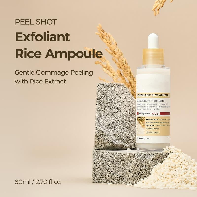 Peel Shot Glow Rice Ampoule Duo - Serums for Brightening, Exfoliating, and Moisturizing - Suitable for All Skin Types
