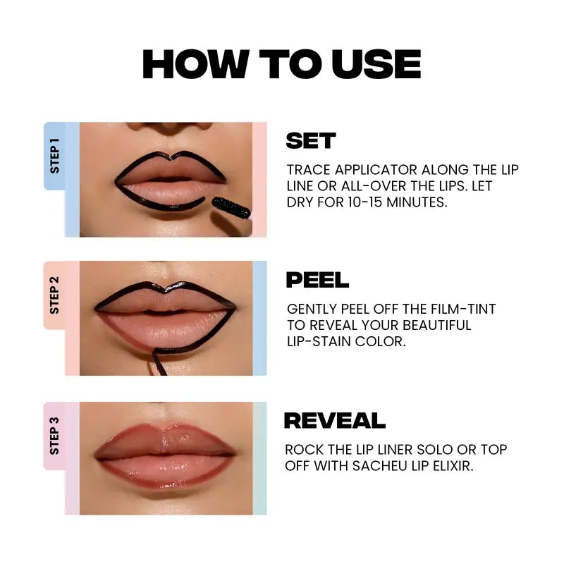 Lip Liner Stain - All Day & Night Lipliner with Hyaluronic Acid & Vitamin E - Long Lasting Formula - 0.12 fl oz / 3.5 ml