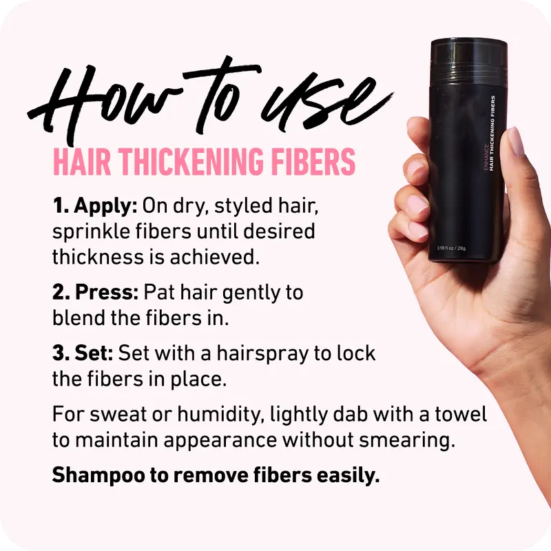 Hair Thickening Fibers - Natural Plant-Based Formula for Seamless Finish & Full Coverage - 8 oz - Women's Health Award Winner 2023