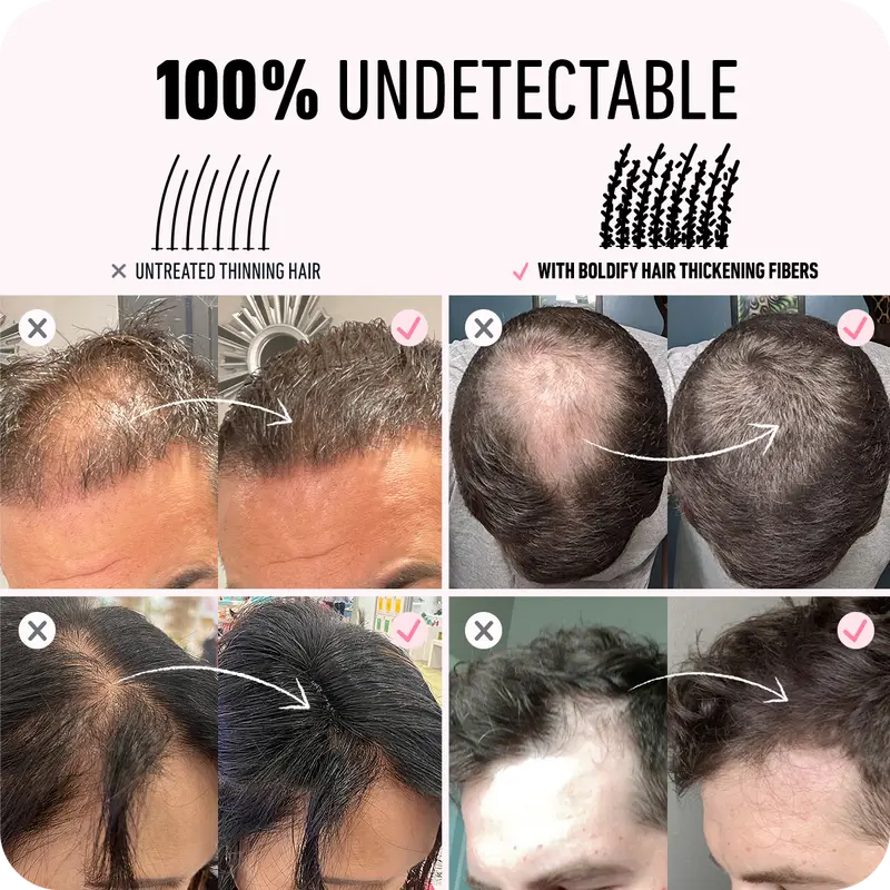 Hair Thickening Fibers - Natural Plant-Based Formula for Seamless Finish & Full Coverage - 8 oz - Women's Health Award Winner 2023
