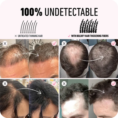 Hair Thickening Fibers - Natural Plant-Based Formula for Seamless Finish & Full Coverage - 8 oz - Women's Health Award Winner 2023