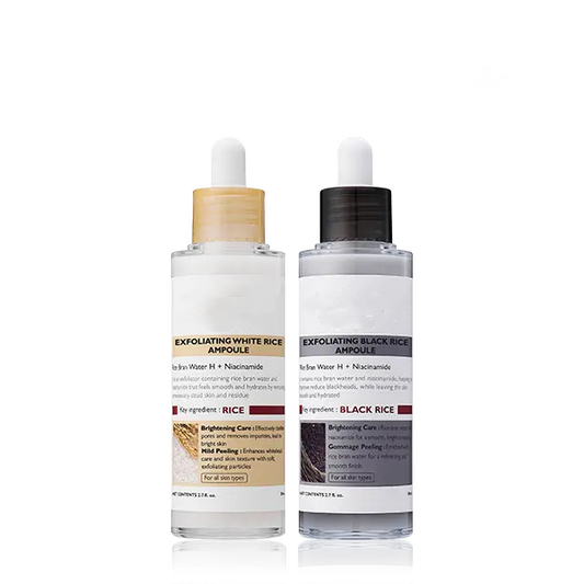 Peel Shot Glow Rice Ampoule Duo - Serums for Brightening, Exfoliating, and Moisturizing - Suitable for All Skin Types