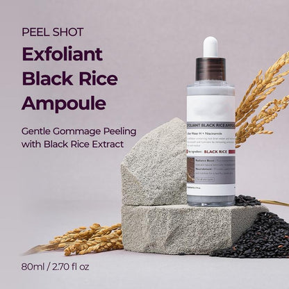 Peel Shot Glow Rice Ampoule Duo - Serums for Brightening, Exfoliating, and Moisturizing - Suitable for All Skin Types