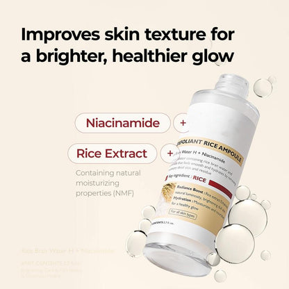 Peel Shot Glow Rice Ampoule Duo - Serums for Brightening, Exfoliating, and Moisturizing - Suitable for All Skin Types