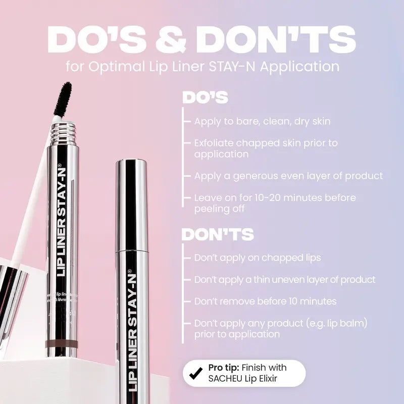 Lip Liner Stain - All Day & Night Lipliner with Hyaluronic Acid & Vitamin E - Long Lasting Formula - 0.12 fl oz / 3.5 ml