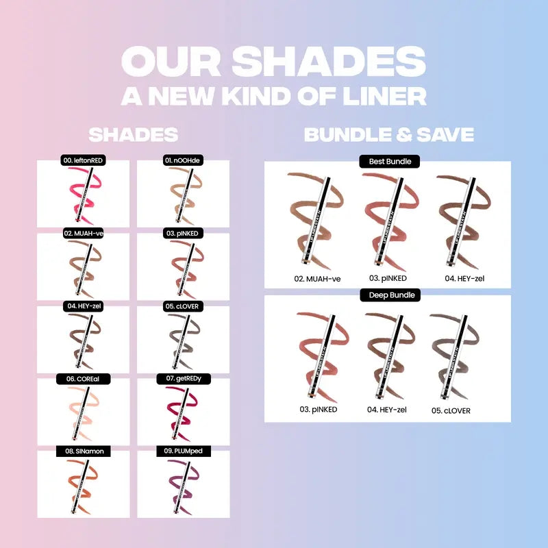 Lip Liner Stain - All Day & Night Lipliner with Hyaluronic Acid & Vitamin E - Long Lasting Formula - 0.12 fl oz / 3.5 ml