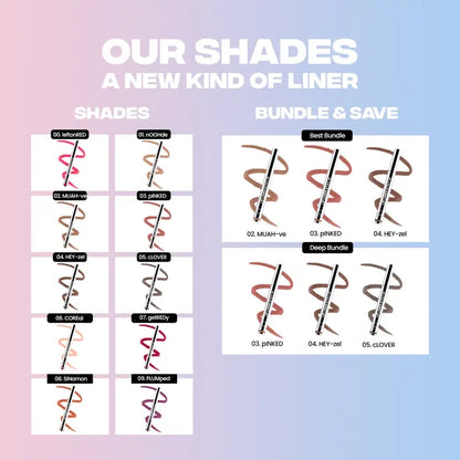 Lip Liner Stain - All Day & Night Lipliner with Hyaluronic Acid & Vitamin E - Long Lasting Formula - 0.12 fl oz / 3.5 ml